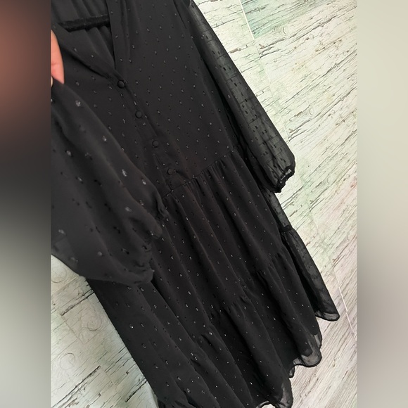 Reitmans Black Sheer Sleeve Mini Dress - Picture 4 of 10